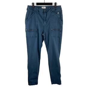 Joie Park Cargo Utility Zippered Stretch Twill Skinny Pants Blue Size 14/32